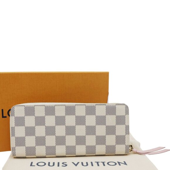Louis Vuitton  Clemence Damier Azur Wallet Rose Ballerine - Picture 3 of 12